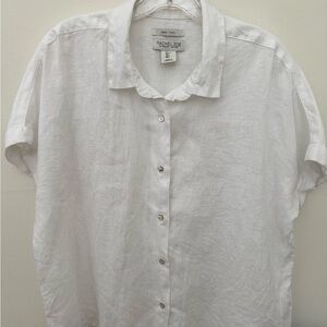 Rachel Zoe White Linen Button Down Shirt